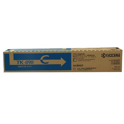 京瓷（Kyocera）TK-898C原装青色粉盒（6000页）通用硒鼓、粉盒  适用于京瓷FS-C8020MFP/C8025MFP/C8520MFP/C8525MFP